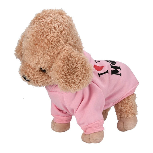 Tiny Puppy Clothes Small Dog Tshirt Cute Pet Hoodies Winter Warm Pet Sweater Teacup Dog Cats Apparel Dog Tank Top Pink X-Small