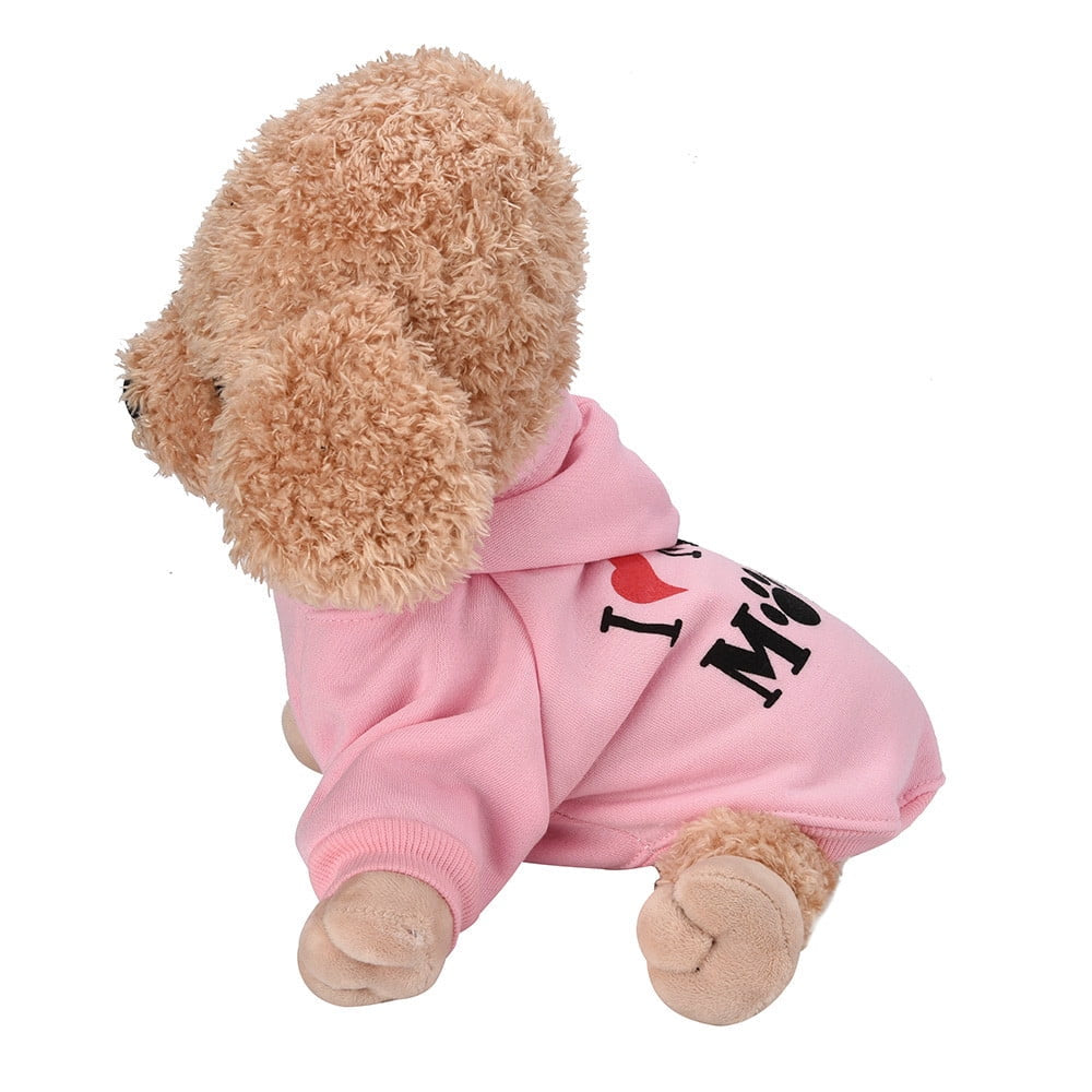 Tiny Puppy Clothes Small Dog Tshirt Cute Pet Hoodies Winter Warm Pet Sweater Teacup Dog Cats Apparel Dog Tank Top Pink X-Small