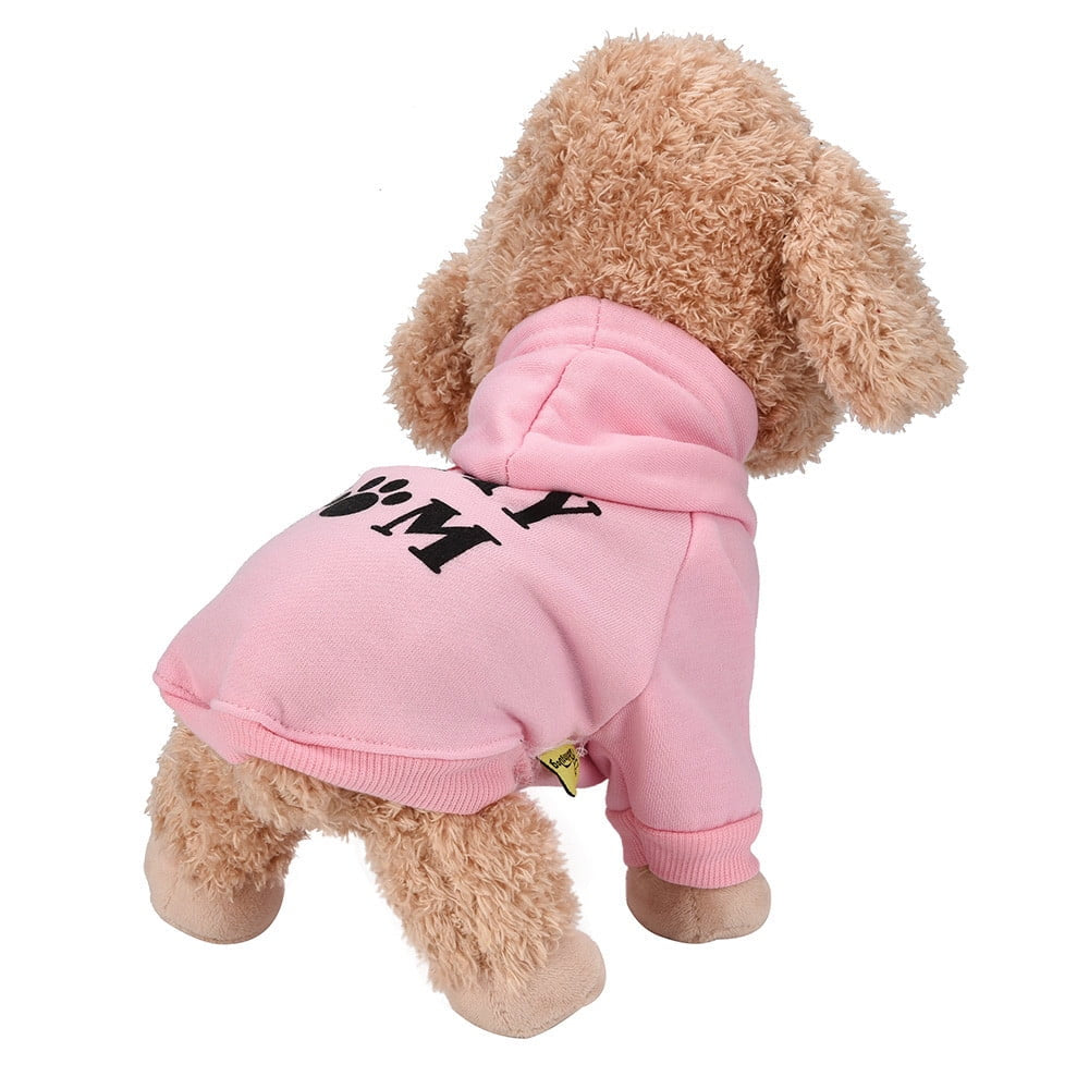 Tiny Puppy Clothes Small Dog Tshirt Cute Pet Hoodies Winter Warm Pet Sweater Teacup Dog Cats Apparel Dog Tank Top Pink X-Small